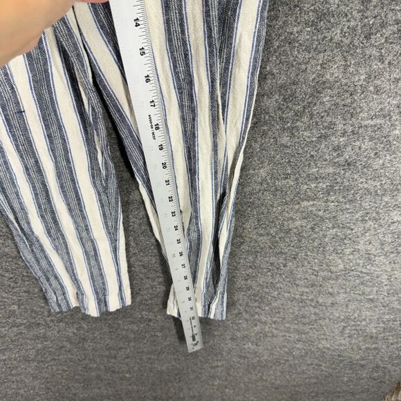 So Pants Women XS Gray Stiped High Rise Tapered Flat Front Chino Linen Pockets - Picture 5 of 9